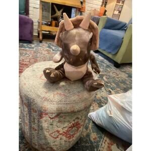 Homerbest Triceratops Plush 12" Brown Green Dinosaur Dino Stuffed Animal Plush